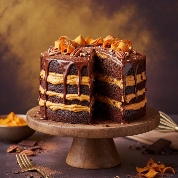 Decadent Sweet Potato Chocolate Fudge Cake recipe