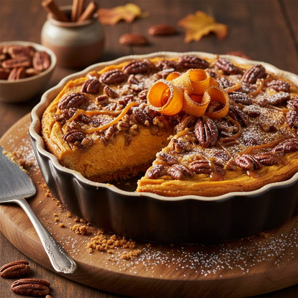 Decadent Sweet Potato Pecan Cheesecake recipe