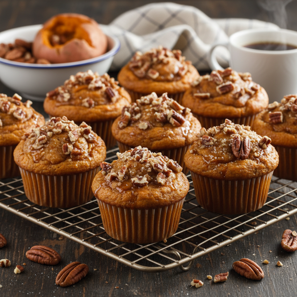 Decadent Sweet Potato Pecan Muffins recipe