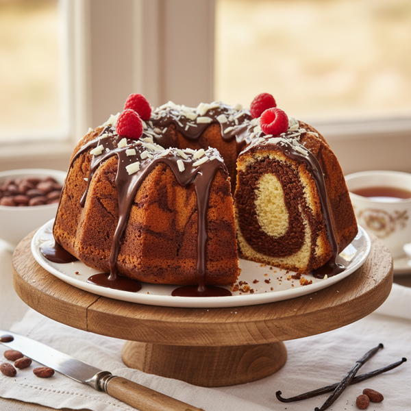 Decadent Swirled Chocolate-vanilla Pound Cake recipe