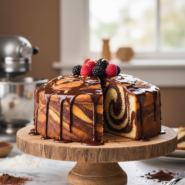 Decadent Swirled Marble Cake recipe