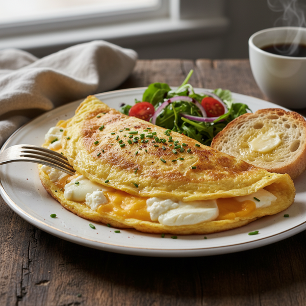 Decadent Three-Cheese Omelet Delight recipe