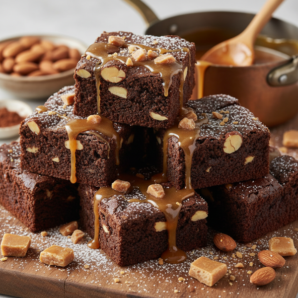 Decadent Toffee Almond Brownies recipe