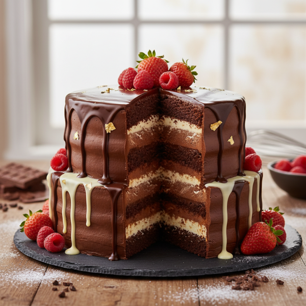 Decadent Triple Chocolate Celebration Cake recipe