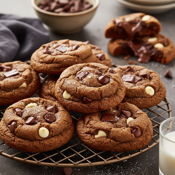 Decadent Triple Chocolate Chip Cookies recipe