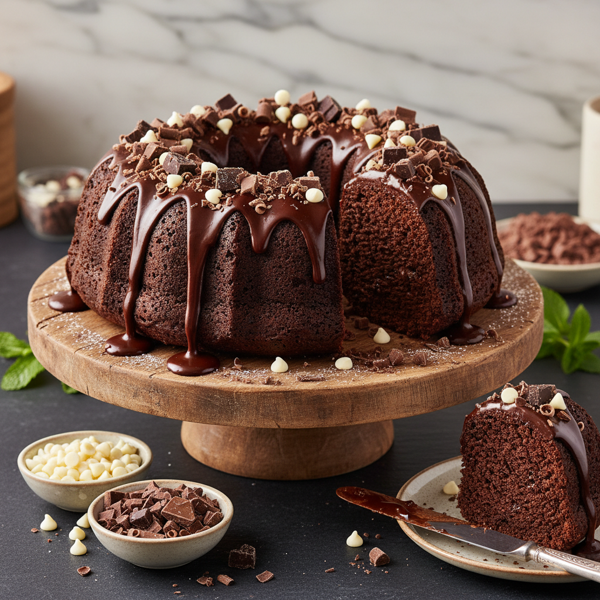 Decadent Triple Chocolate Delight Bundt Cake recipe