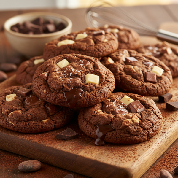Decadent Triple Chocolate Delight Cookies recipe