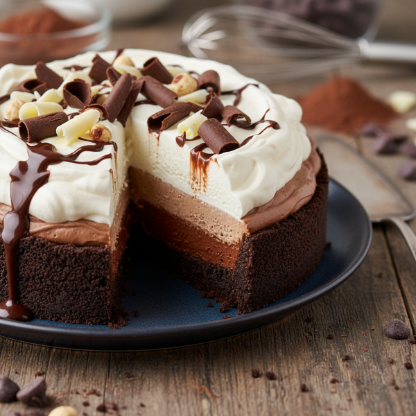 Decadent Triple Layer Chocolate Cream Pie recipe