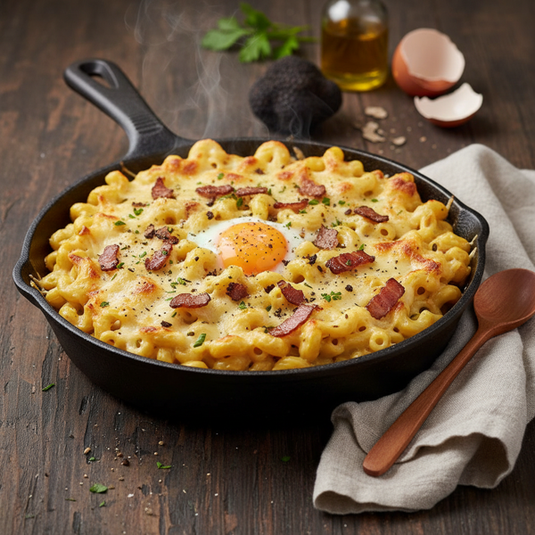 Decadent Truffle Carbonara Mac & Cheese recipe