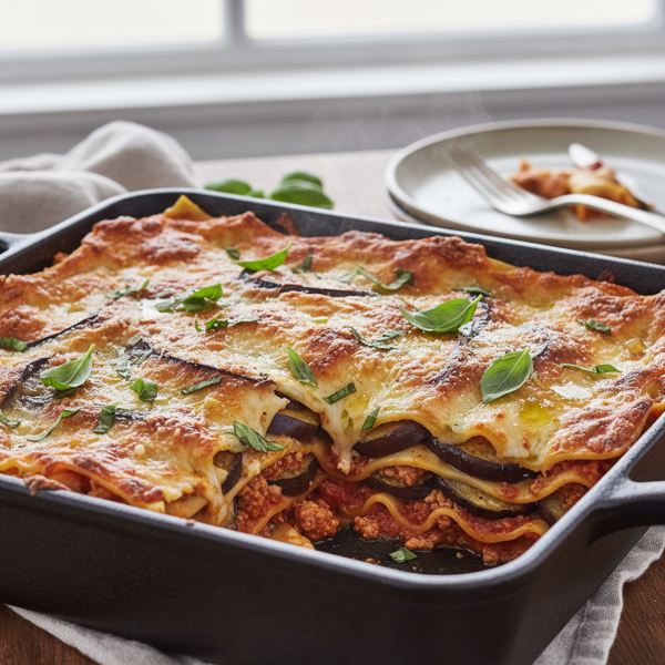 Decadent Turkey and Eggplant Lasagna recipe