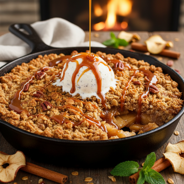 Decadent Twice-Baked Caramel Apple Crisp recipe