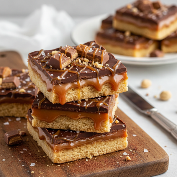 Decadent Twix-Inspired Shortbread Bars recipe