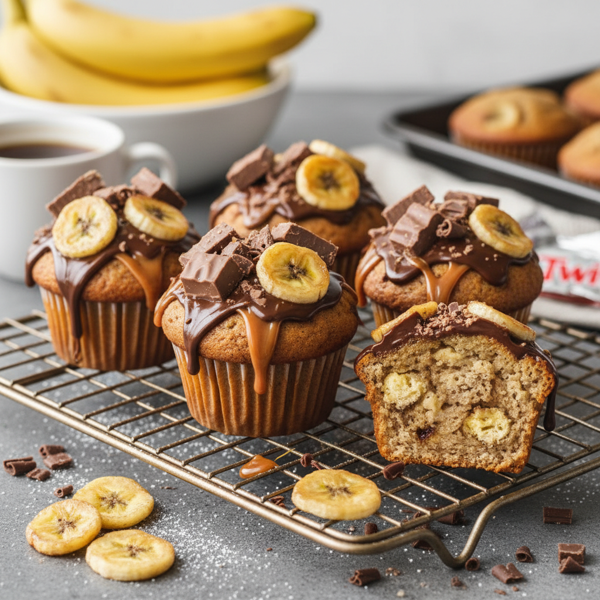 Decadent Twix and Banana Muffins recipe