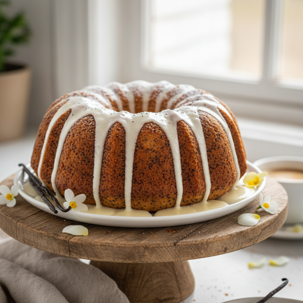 Decadent Vanilla Poppy Seed Bundt Cake recipe