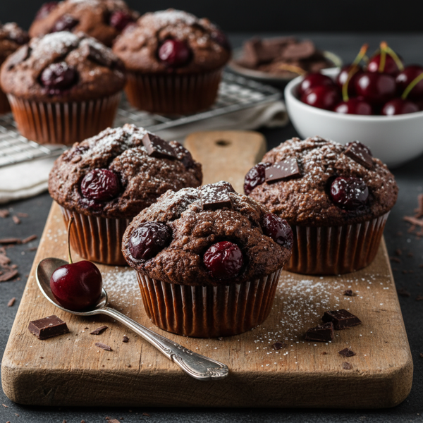 Decadent Vegan Chocolate Cherry Bliss Muffins recipe