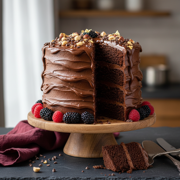 Decadent Vegan Chocolate Fudge Layer Cake recipe