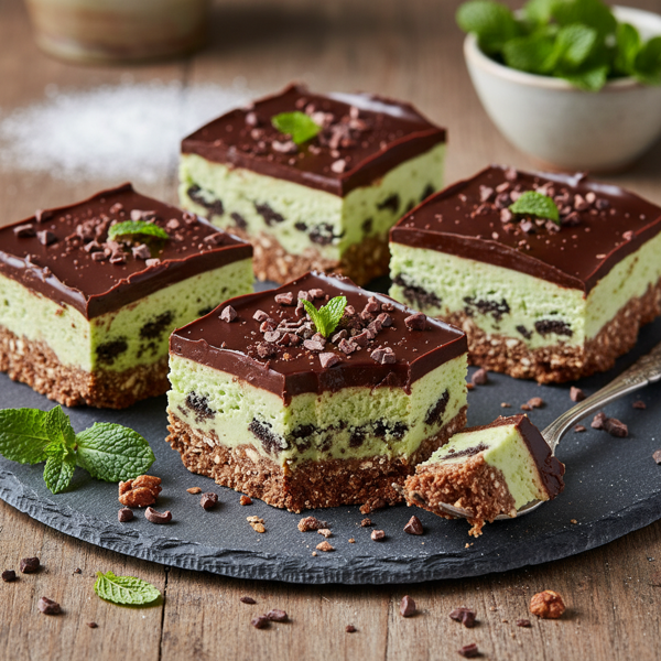 Decadent Vegan Chocolate Mint Crunch Bars recipe
