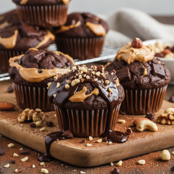 Decadent Vegan Chocolate Nut-Butter Muffins recipe
