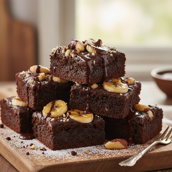 Decadent Vegan Gluten-Free Brazil Nut & Banana Brownies recipe