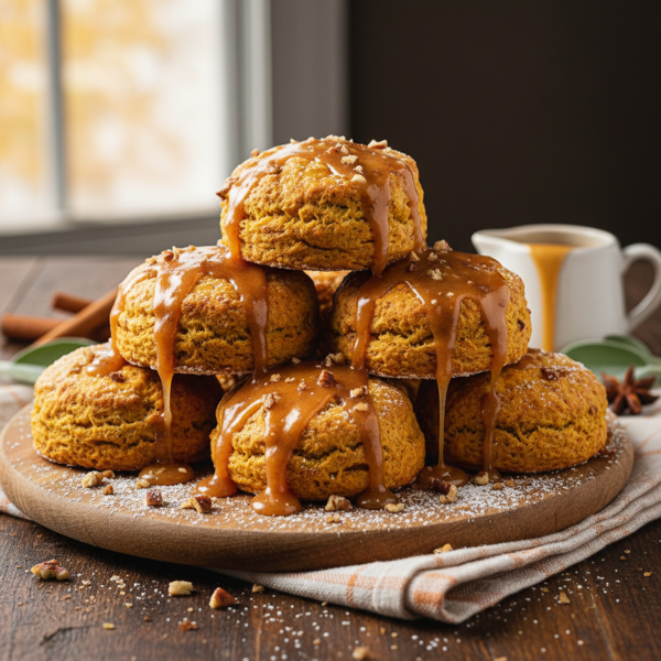Decadent Vegan Pumpkin Scones with Maple-Infused Brown Sugar Glaze recipe