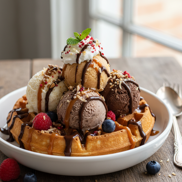 Decadent Waffle Ice Cream Delight recipe