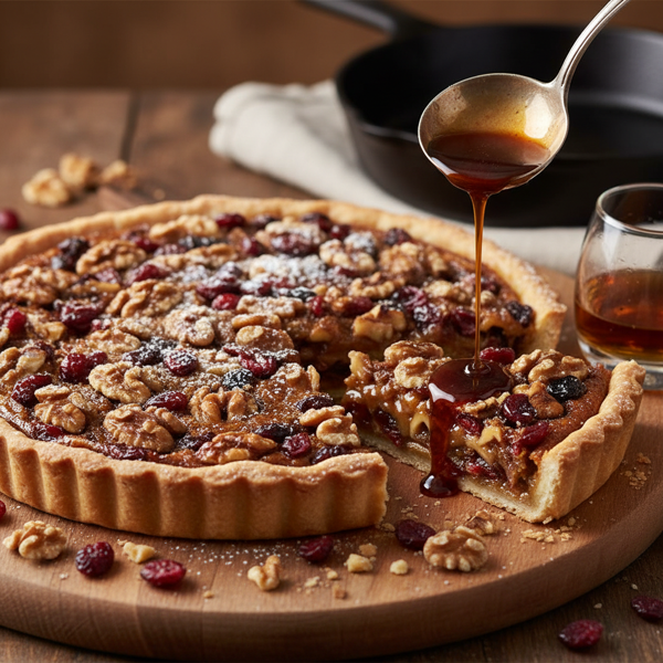 Decadent Walnut-Cranberry Bourbon Tart recipe