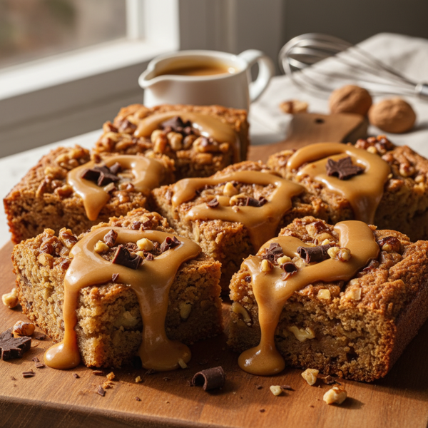 Decadent Walnut Blondie with Velvety Maple Butter Drizzle recipe
