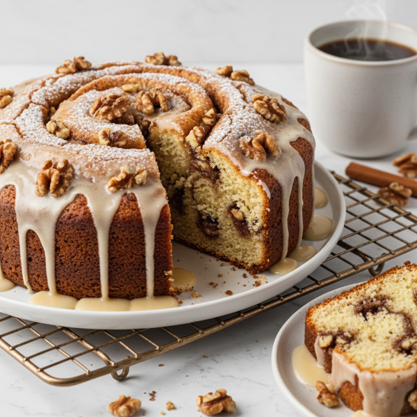 Decadent Walnut Cinnamon Coffee Cake recipe