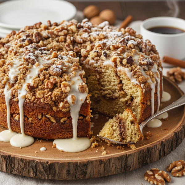 Decadent Walnut Sour Cream Coffee Cake recipe