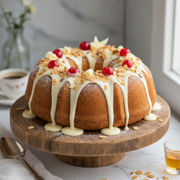 Decadent White Chocolate Amaretto Bundt Cake recipe