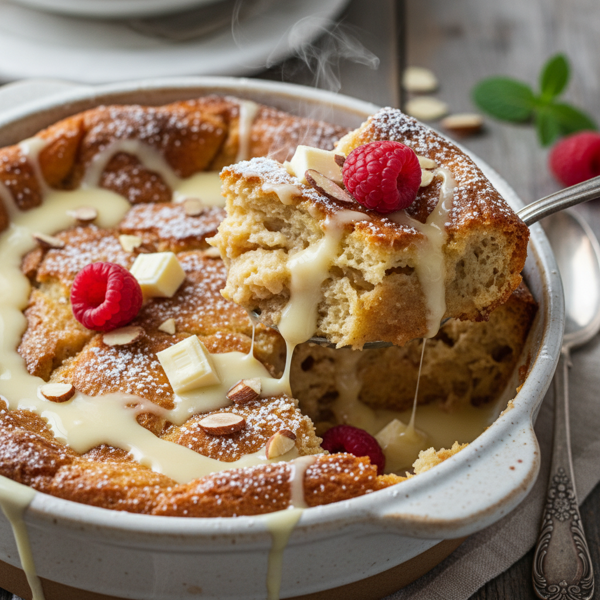 Decadent White Chocolate Bread Pudding recipe