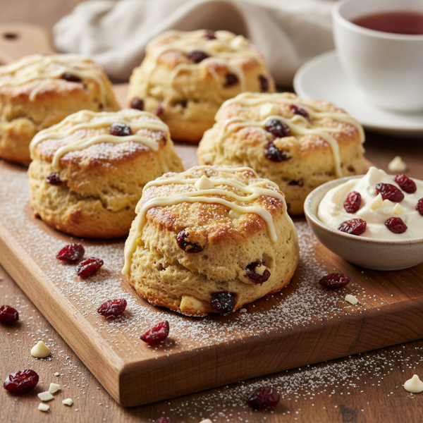 Decadent White Chocolate Craisin Scones recipe