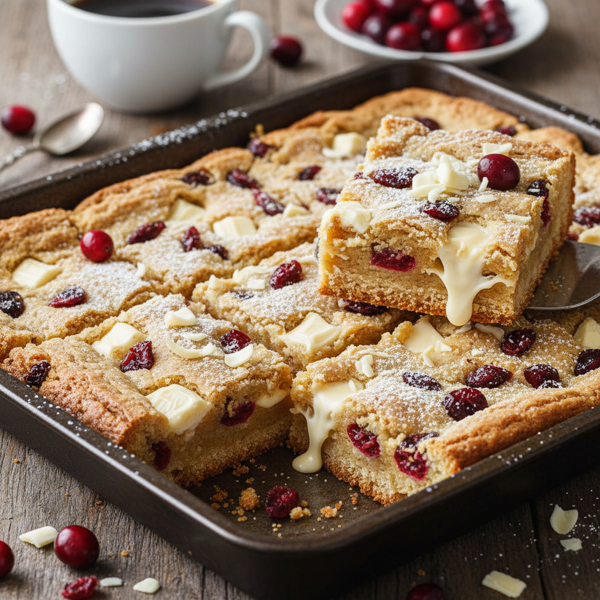 Decadent White Chocolate Cranberry Cookie Bars recipe