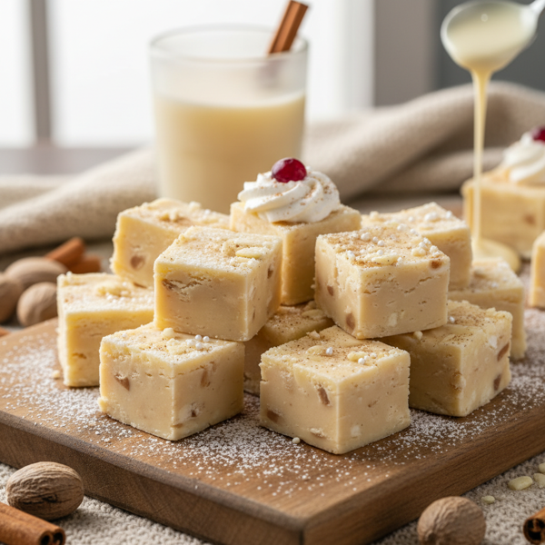 Decadent White Chocolate Eggnog Fudge recipe