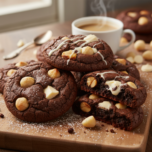 Decadent White Chocolate Macadamia Brownie Cookies recipe