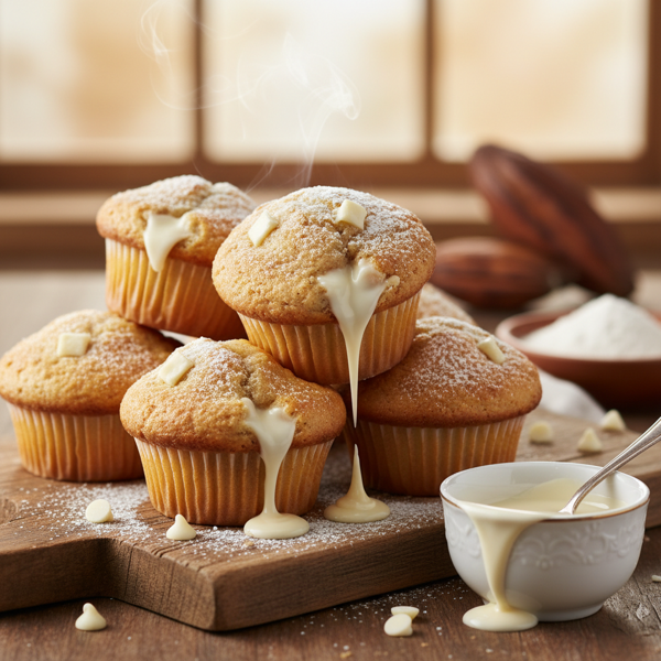 Decadent White Chocolate Muffins recipe