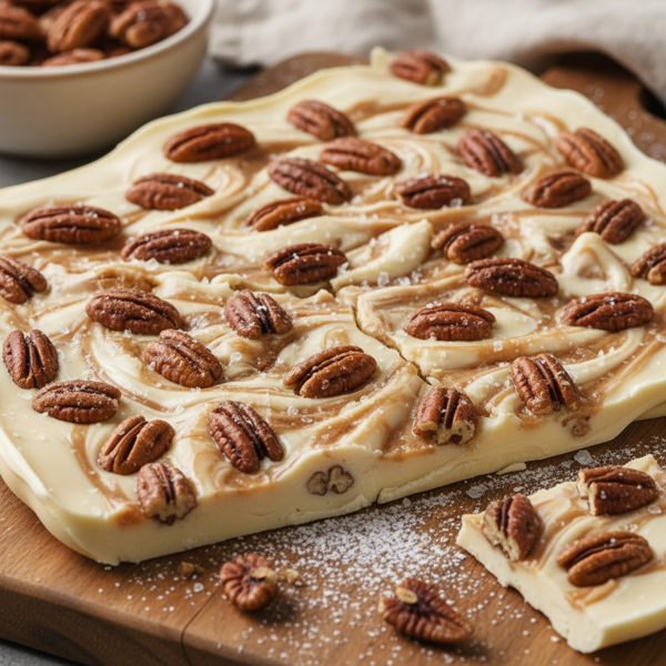Decadent White Chocolate Pecan Bark recipe