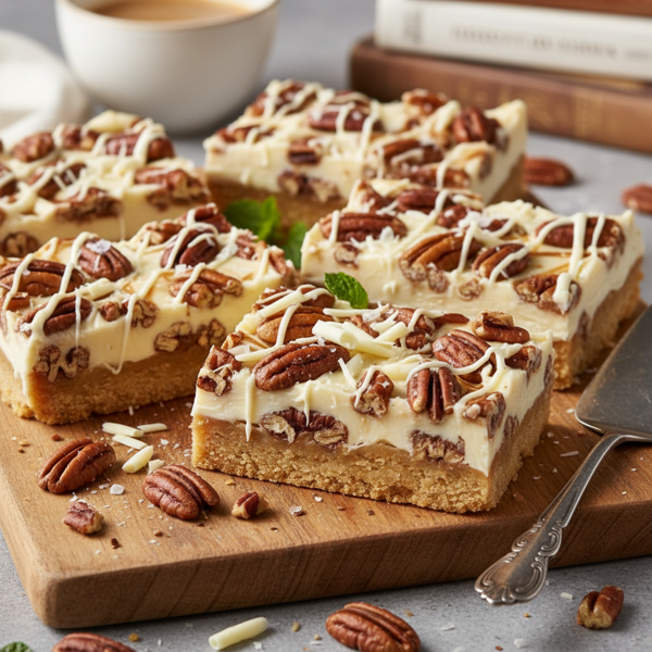 Decadent White Chocolate Pecan Delight Bars recipe