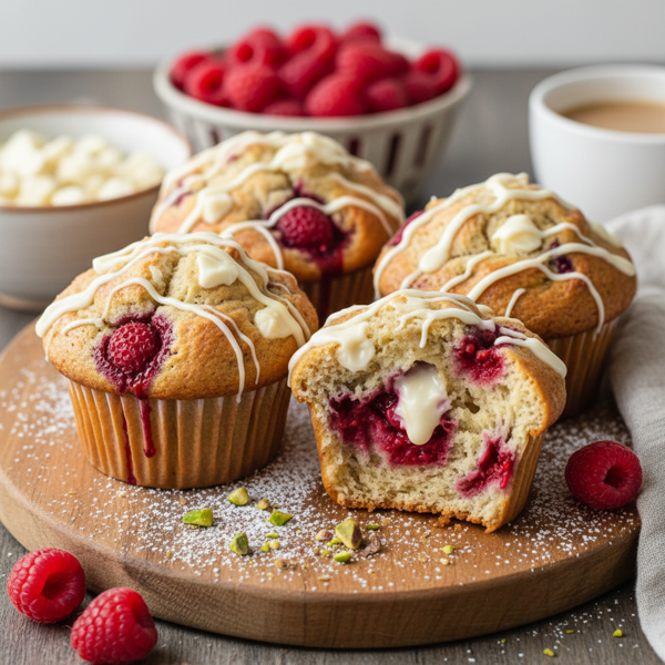Decadent White Chocolate Raspberry Bliss Muffins recipe