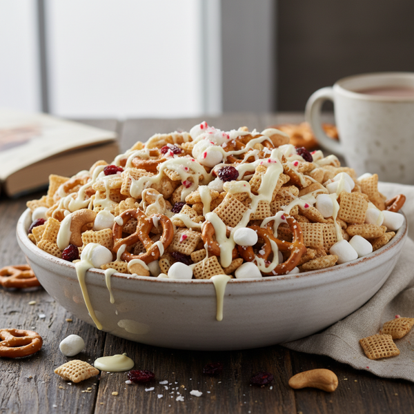 Decadent White Chocolate Snack Mix recipe
