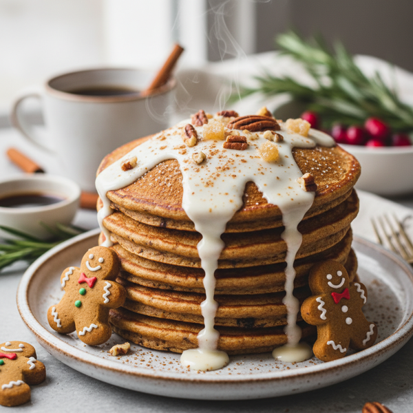 Decadent Whole Wheat Gingerbread Pancakes recipe