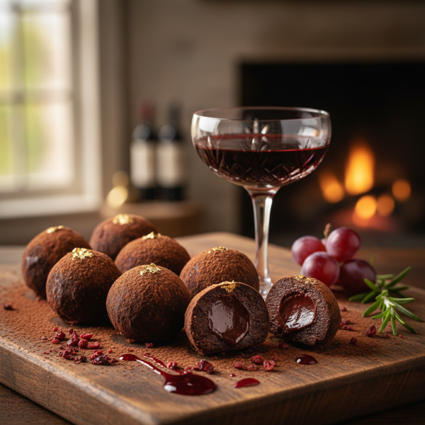 Decadent Wine Infused Chocolate Truffles recipe