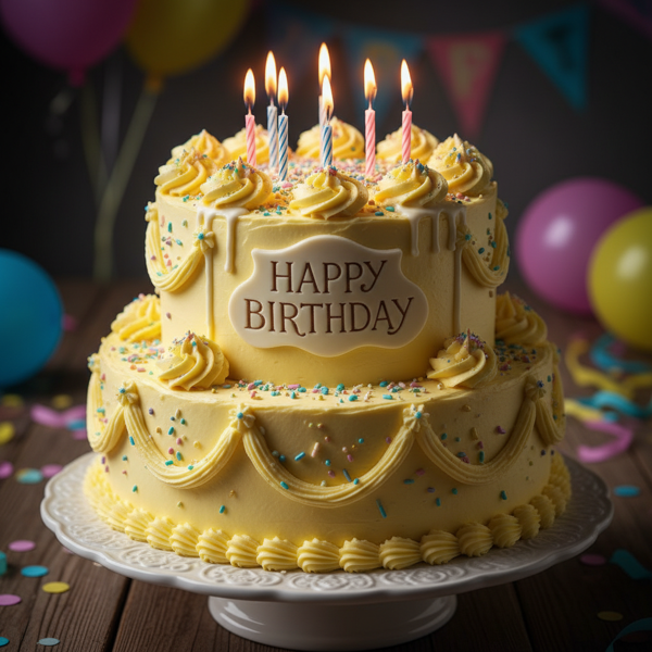 Decadent Yellow Birthday Cake recipe