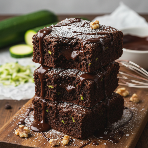 Decadent Zucchini Chocolate Brownies recipe