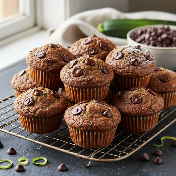 Decadent Zucchini Chocolate Chip Muffins recipe