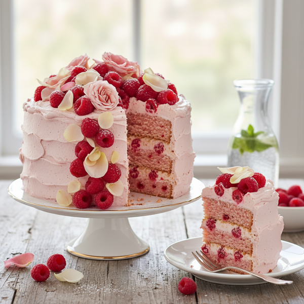 Decadently Light Raspberry Delight Cake recipe