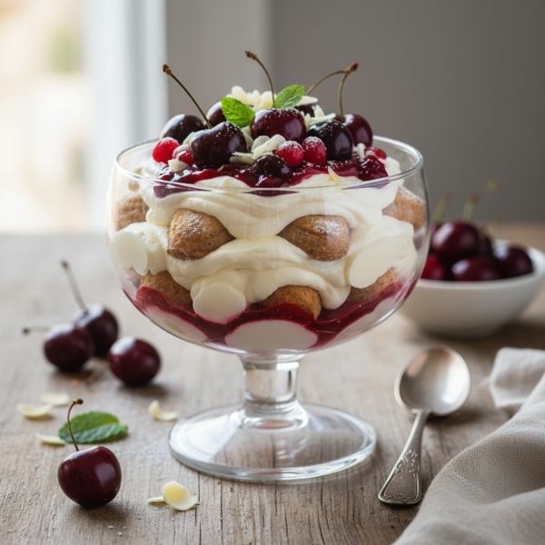 Delectable Cherry Cloud Tiramisu recipe
