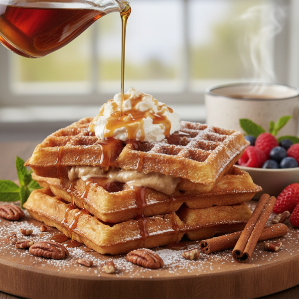Delectable Cinnamon Belgian Waffles recipe