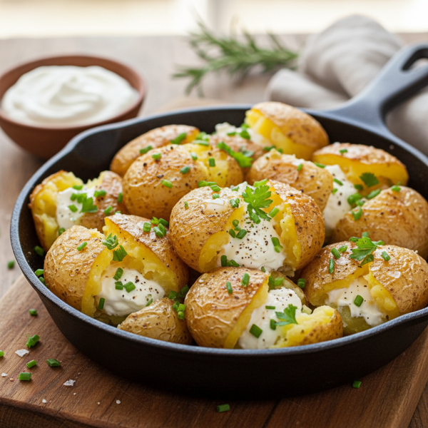 Delectable Cream Cheese Smashed Potatoes recipe