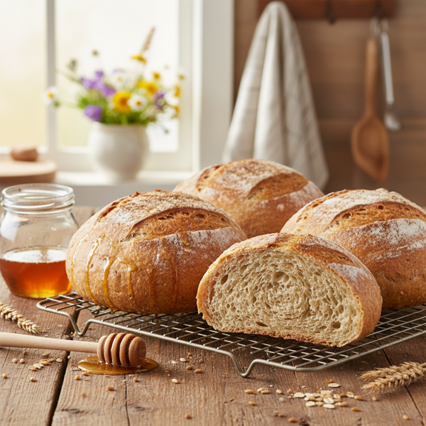 Delectable Honey Whole Wheat Loaves recipe